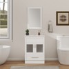 ELECWISH 24 in. W x 18 in. D x 32.5 in. H Bath Vanity Cabinet in White with Mirror Set - 2 of 4