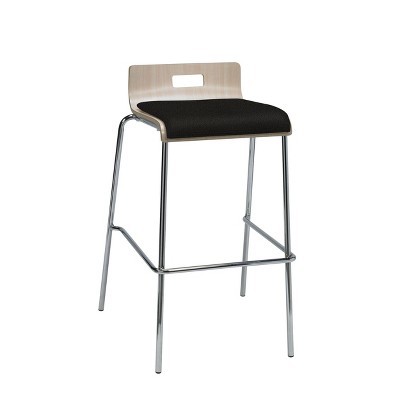 Jive Low Back Barstool Tuxedo Fabric Seat Natural - KFI