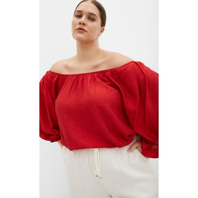 Women's Plus Size Leila Top - cherry | CITY CHIC