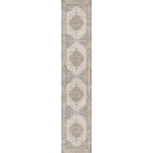 Abynow Floral Loomed Machine Washable Area Rug - 1 of 4