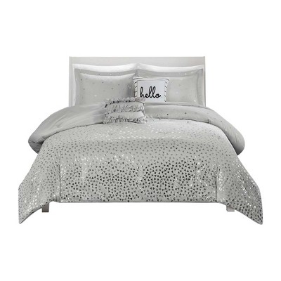 Gracie Mills Rathmore Metallic Triangle Print Comforter Set