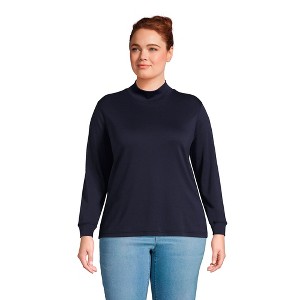 Lands' End Women's Long Sleeve Supima Mock Turtleneck - 1 of 4