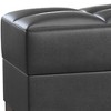HomeRoots 52" Black and Brown Faux Leather Storage Ottoman - 4 of 4