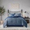 Lyngins 7-Piece Seersucker Comforter Set – Printed Design, Hypoallergenic, Machine Washable, Queen Size Bedding Set - 4 of 4