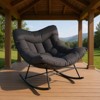 GustoWave Outdoor Papasan Rocking Chair, Oversized Lounge Chair with Sturdy Metal Frame, Patio Egg Rocker with Thick Cushion - 4 of 4