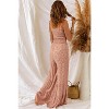 I AM A FASHION JUNKY Khaki Floral Spaghetti Straps Smocked Bodice Wide Leg Jumpsuit - 2 of 4