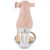 Allegra K Women's Ankle Strap Clear Heel Chunky Heels Sandals - 3 of 4