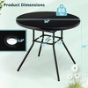 Costway 34 Inch Patio Dining Table Round Tempered Glass Tabletop with 1.5'' Umbrella Hole - 3 of 4