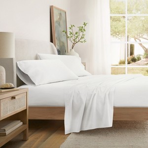 100% 4PC Cotton Sheet Set, Brushed & Pre-Washed Bedding for Softness & Comfort – Becky Cameron - 1 of 4