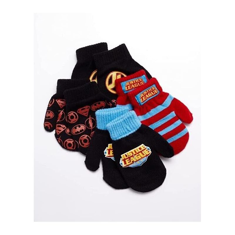 Justice League Boys 4 Pack Winter Mittens Set for  Toddler Ages 2-4, 5 of 6