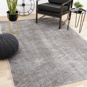 Rug Branch Modern Distressed Grey Indoor Area Rug - 1 of 4