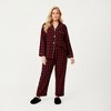 Anna-Kaci Lounge Women's PLus Size 2-Piece Set Plaid Button-Front Pajama Top with Soft Brushed Fabric, Matching Relaxed-Fit Pants - 3 of 4