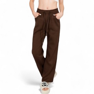 Anna-Kaci Women's Soft Knit Wide-Leg Pants with Elastic Waistband and Drawstring for Lounge and Casual Wear - 1 of 4