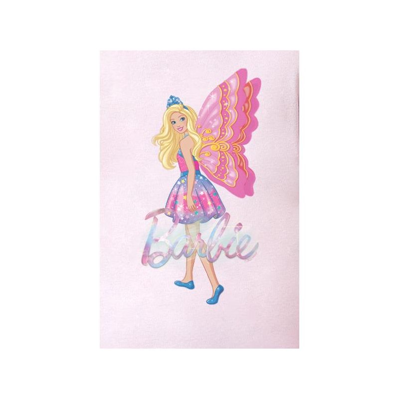 Barbie Girls' Child Fairy Princess Magical Tight Fit Sleep Pajama Set Pink, 3 of 5