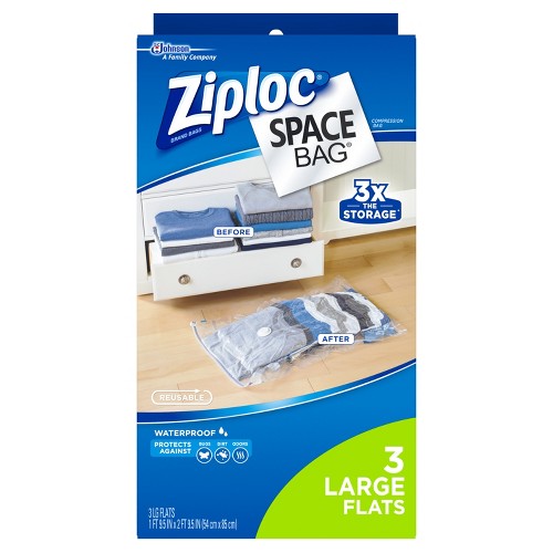 Ziploc 3-pack Space Bag (Large), Clear