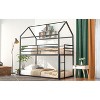 Okak Twin Over Twin House Bunk Bed with Safety Fence & Built-in Ladder Metal Bunk Bed for Kids, Girls, Boys Easy Assemble, Black - 2 of 4