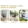 Okak Heavy Duty Wicker Hanging Chair with Stand,Porch Swing with Wicker Weave,Indoor/Outdoor Single Swing Chair for Porch,Patio,Backyard - 4 of 4