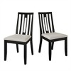 ChaletPosh  Wooden Dining Chair With Warm Grey Cover (Set of 2) - 3 of 4
