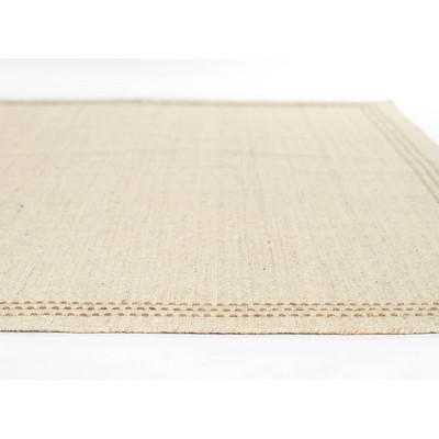 Natural Wool and Synthetic Striped Runner Rug