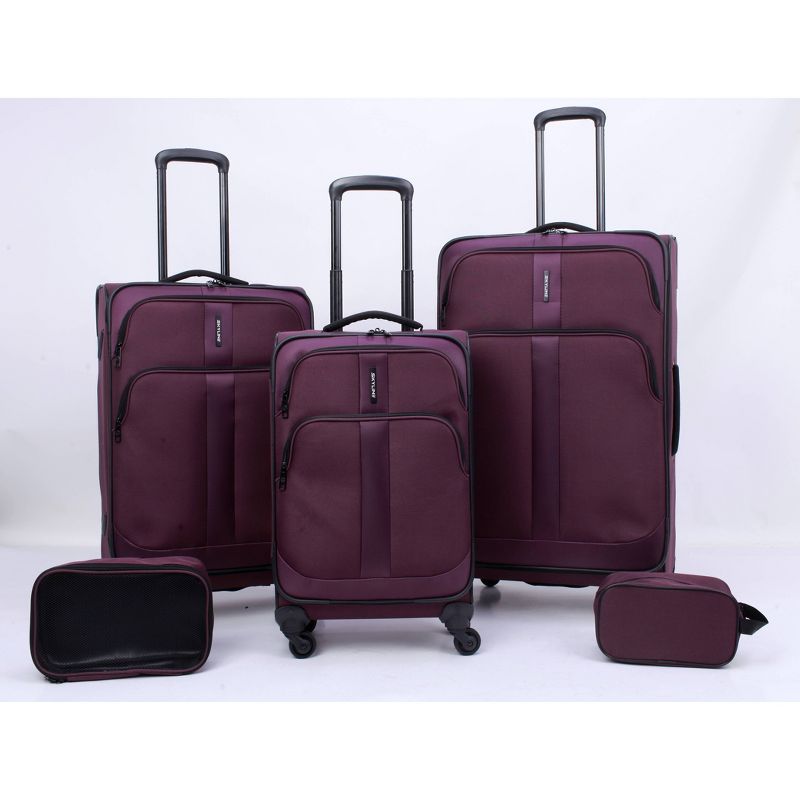 Skyline Softside Checked Spinner 5pc Luggage Set, 1 of 19