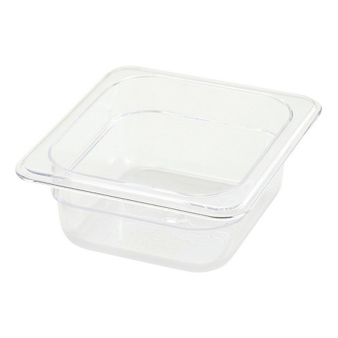 Clear 1/6 Size, Food Pan Polycarbonate Square Food Storage