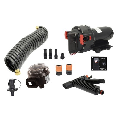 Johnson Pumps 64534 Continuous Flow AquaJet Washdown Livewell Boat Pump with High Pressure Inlet Seal and Five Chambers, Kit 500 GPH 12 V