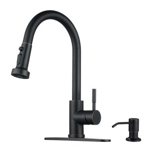 WOWOW Stainless Steel Pull-Down Kitchen Faucet - 500mL Soap Dispenser - 1 of 4