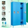 Mlezan 72" Metal Locker:3 Doors, BLack&Grey Steel Storage for Office, School,Gym,or Home. Durable and Versatile Employee or Personal Storage Solution. - 3 of 4