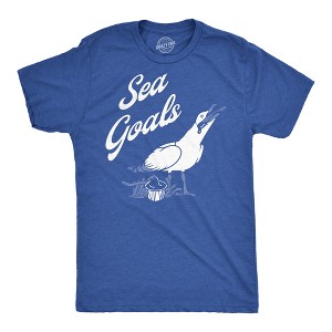 Mens Funny T Shirts Sea Goals Sarcastic Seagull Graphic Noevelty Tee For Men - Crazy Dog Men's T Shirt - 1 of 4