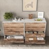 DOMETOUR Wooden Tall 4 Drawer Dresser,Chest of Drawers with 4 Metal Legs, Anti-Tipping Device for Bedroom,Living Room - 3 of 4