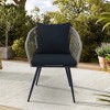 3 Piece Patio Bistro Set, Outdoor Wicker Apartment Balcony Furniture Sets, Rattan Table and Chairs Set of 2 for Porch Backyard Lawn Poolside Deck - 3 of 4