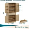 70.1"Rattan Pantry Cabinet,Freestanding Cupboard w/Drawer, 2 Cabinets & 4 Adjustable Shelves&6 Door Shelves for Kitchen, Living Room, Laundry - 3 of 4