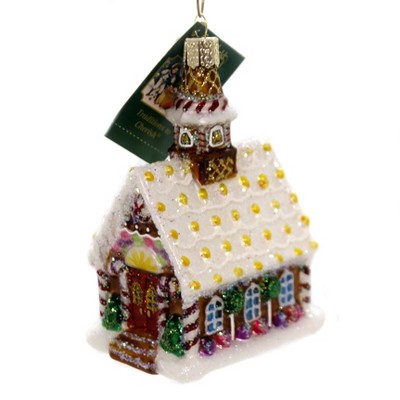 Old World Christmas 4.25 In Gingerbread Church Tree Ornament , Ornament Candycanes (1PC)