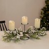 Northlight Triple Candle Holder with Frosted Foliage and Berries Christmas Decoration - 3 of 4