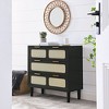 NicBex 3 Drawer Dresser Modern Rattan Chests of Drawers with Wide rawers and Metal Handles Dresser Cabinet for Living Room, Hallway, Entrance - 2 of 4