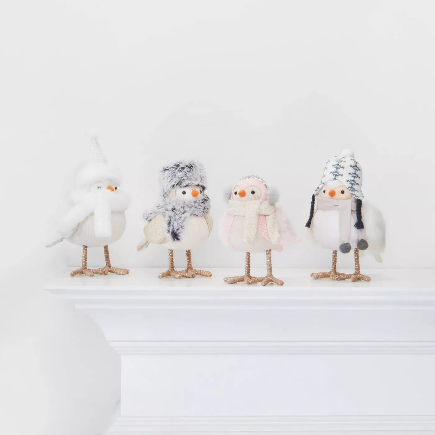 4pc Winter Blush Birds Decorative Figurines - Wondershop™ - image 1 of 1