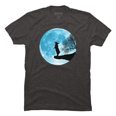Men's Design By Humans Moon Bunny By Maryedenoa T-Shirt