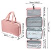 Unique Bargains Travel Toiletry Bag Makeup Bag Organizer Toiletry Organizer Travel Cosmetic Bag Waterproof Polyester Pink 1pc - 4 of 4