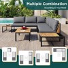 4-Piece Outdoor Patio Iron Sectional Sofa Set with Coffee Table and Side Storage Shelf - 2 of 4