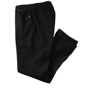 KingSize Men's Big & Tall Relaxed Fit Cargo Denim Look Sweatpants - 1 of 4