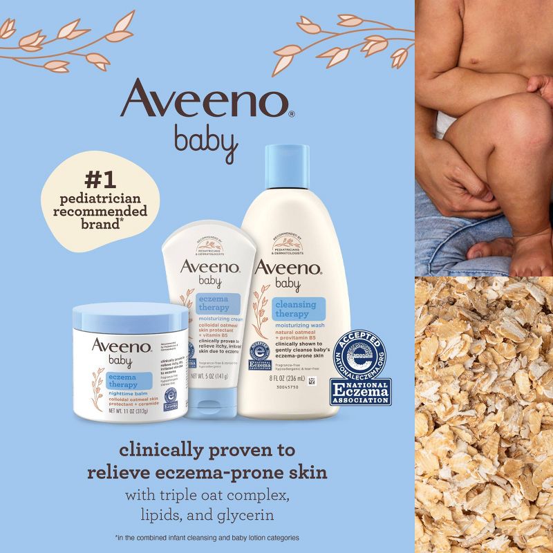 Aveeno Baby Eczema Therapy Moisturizing Cream for Dry, Itchy Skin - 12 fl oz, 5 of 11