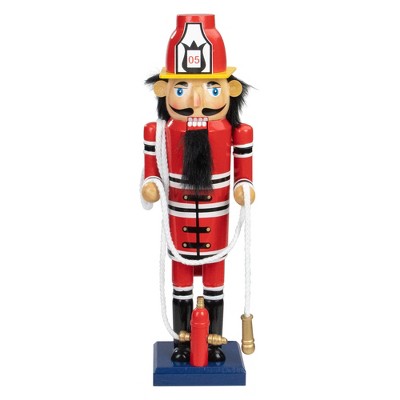 Northlight 14 Red Wooden Fireman With Hose Christmas Nutcracker : Target