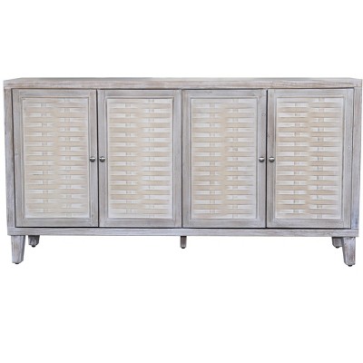 GDFStudio Grover Natural Wood Wash Finish 4-Door Storage 60“ Buffet Sideboard with Shelf