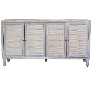 TIRAMISUBEST 4-Door Farmhouse Accent Cabinet - Natural Wood Wash Sideboard for Living Room, Dining Room & Entryway - 1 of 4