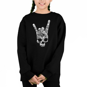 LA Pop Art Heavy Metal Genres - Girl's Word Art Crewneck Sweatshirt - 1 of 3