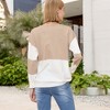 Anna-Kaci Women's Long Sleeve Color Block Pullover Top with Ribbed Crew Neck and Relaxed Fit - 4 of 4