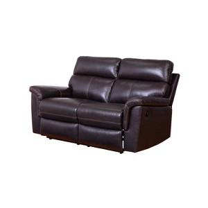 Maxwell Top Grain Recliner Leather Loveseat Brown - Abbyson Living