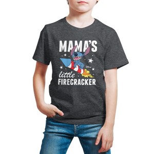 Boys' - Lilo and Stitch - Mama's Little Firecracker Short Sleeve Graphic T-Shirt - 1 of 4