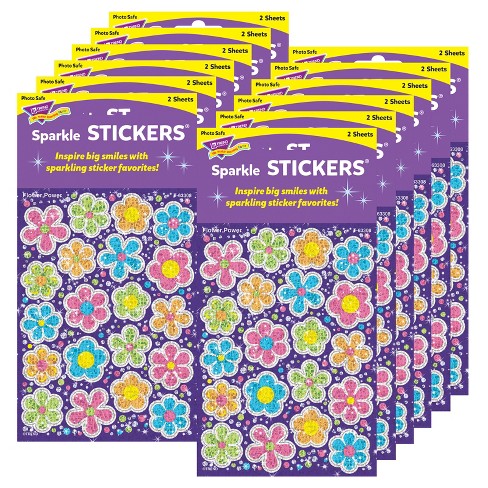TREND Flower Power Sparkle Stickers®-Large, 40 Per Pack, 12 Packs