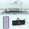 Reversible Outdoor Rug, Waterproof Plastic Straw with Carry Bag, Black & White Rhombus Patchwork - 2 of 4